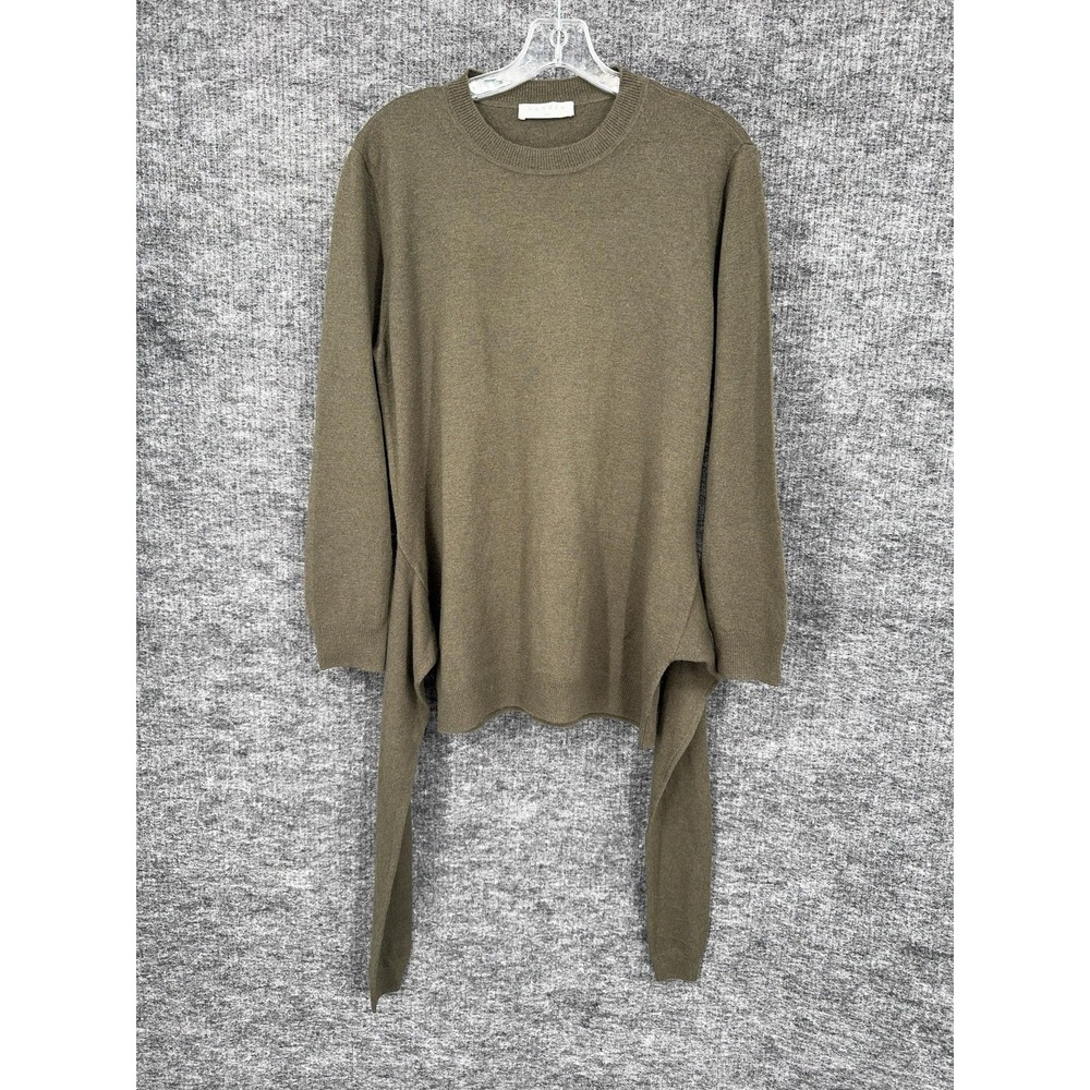 Sandro Sweater Womens Medium Green Belted Wool Cashmere Crewneck Knit Pullover - Picture 5 of 10